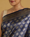 alt message - Mohey Women Indigo Blue Radiance Saree image number 3