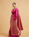 Mohey Women Rani Pink Buta Patterned Saree