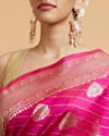 Mohey Women Rani Pink Buta Patterned Saree