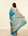 alt message - Mohey Women True Blue Paisley Bordered Saree image number 2