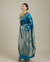 Mohey Women True Blue Paisley Bordered Saree