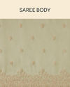 Mohey Women Pistachio Green Saree with Floral Vine Patterned Borders