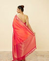 Ruby Pink Saree with Floral Patterns image number 2