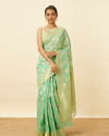 Mint Green Saree with Diamond Patterns image number 0