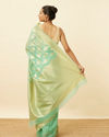 Mohey Women Mint Green Saree with Diamond Patterns