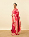 Fuchsia Pink Floral Patterned Saree image number 3