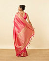 Mohey Women Fuchsia Pink Floral Patterned Saree