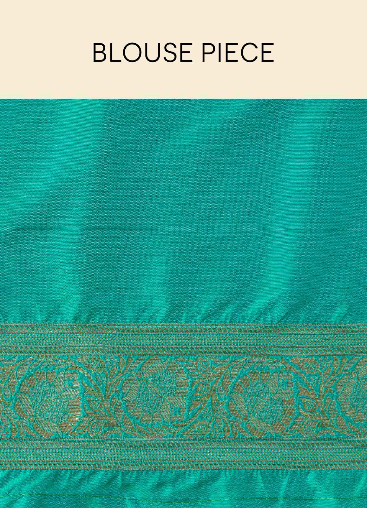 alt message - Mohey Women Turquoise Green Saree with Peacock Patterns image number 5