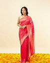 Hot Pink Zari Work Saree