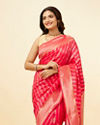 Mohey Women Hot Pink Zari Work Saree