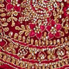 Rani Red Floral Bel Embroidered Saree with Scallop Borders & Stone Studded Buta Embroidery