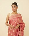 Mohey Women Flamingo Pink Saree with Floral Medallion Patterns