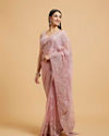 Mohey Women Baby Pink Buta Embroidered Saree with Mirror & Sequin Work