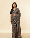 Mohey Women Midnight Blue Paisley Embroidered Sequined Saree