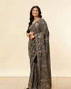 Mohey Women Midnight Blue Paisley Embroidered Sequined Saree