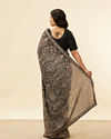 Mohey Women Midnight Blue Paisley Embroidered Sequined Saree