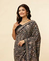 Mohey Women Midnight Blue Paisley Embroidered Sequined Saree