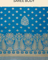 Mohey Women Royal Blue Paisley Bordered Saree