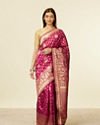 Mohey Women Mauve Wine Paisley Patterned Saree image number 0