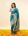 Royal Blue Paisley Bordered Saree image number 0