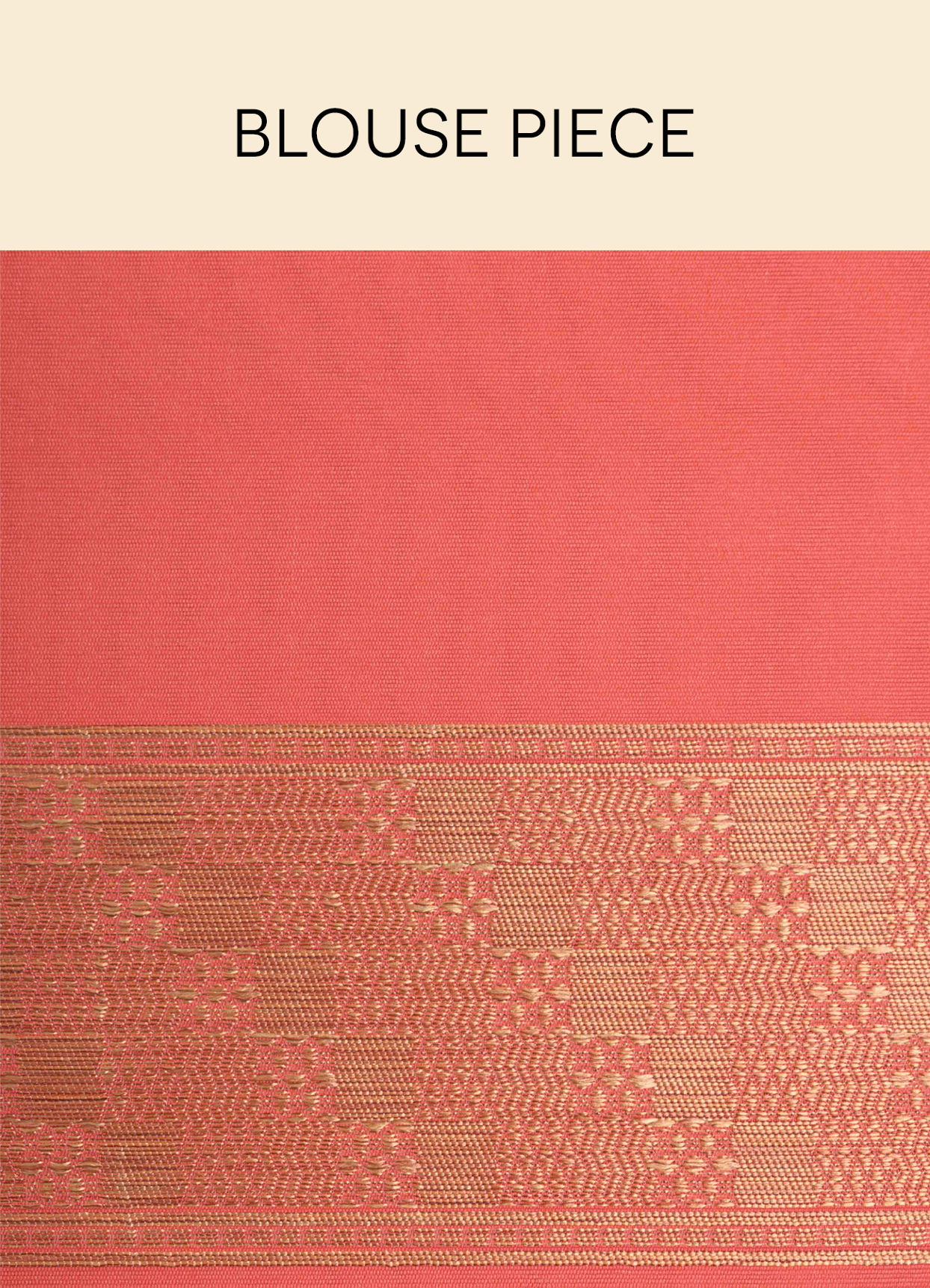 Mohey Women Coral Pink Floral Patterned Saree
