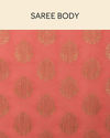 Mohey Women Coral Pink Floral Patterned Saree