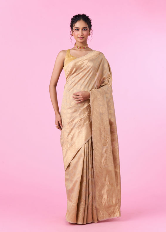Mohey Women Elegant Beige Gifting Saree