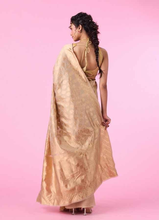 Mohey Women Elegant Beige Gifting Saree