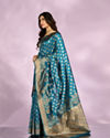Mohey Women Elegant Cerulean Blue Tradition Saree
