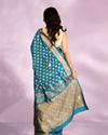 Mohey Women Elegant Cerulean Blue Tradition Saree