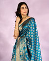 Mohey Women Elegant Cerulean Blue Tradition Saree