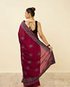 Mohey Women Rouge Red Stone Work Saree with Floral Patterns