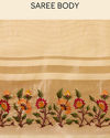 Mohey Women Ivory White Saree with Sequins and Patterned Borders