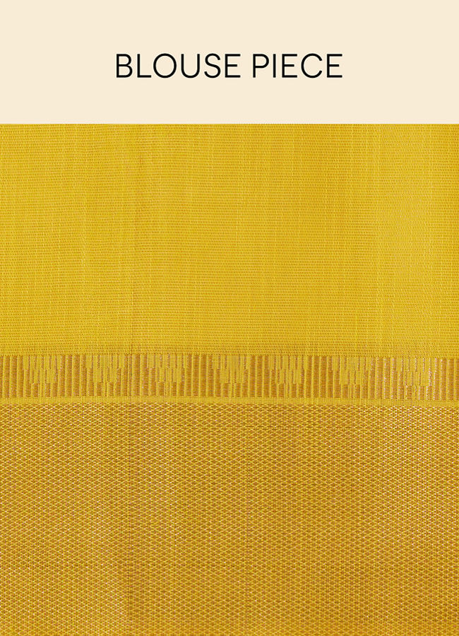 Mohey Women Primrose Yellow Saree with Botanical Patterns