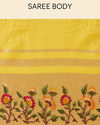 alt message - Mohey Women Primrose Yellow Saree with Botanical Patterns image number 4