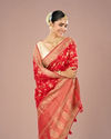 Mohey Women Scarlet Satin Delight Saree
