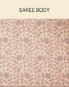 Mohey Women Coral Pink Bel Buti Patterned Stone Work Saree