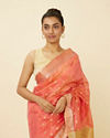 Mohey Women Flamingo Pink Saree with Zari Motifs