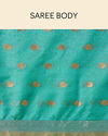 Mohey Women Ocean Green Shimmery Patterned Saree