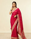 Rani Pink Buta Printed Sequinned Saree image number 0