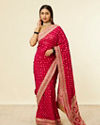 Rani Pink Buta Printed Sequinned Bridal Saree