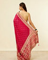 Mohey Women Rani Pink Buta Printed Sequinned Bridal Saree