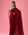 Maroon Splendor Satin Saree