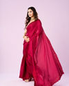 Mohey Women Pink Satin Majesty Saree