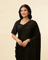 Mohey Women Onyx Black Stone Work Saree