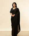 alt message - Mohey Women Onyx Black Stone Work Saree image number 0