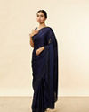 alt message - Mohey Women Indigo Blue Stone Work Saree image number 3