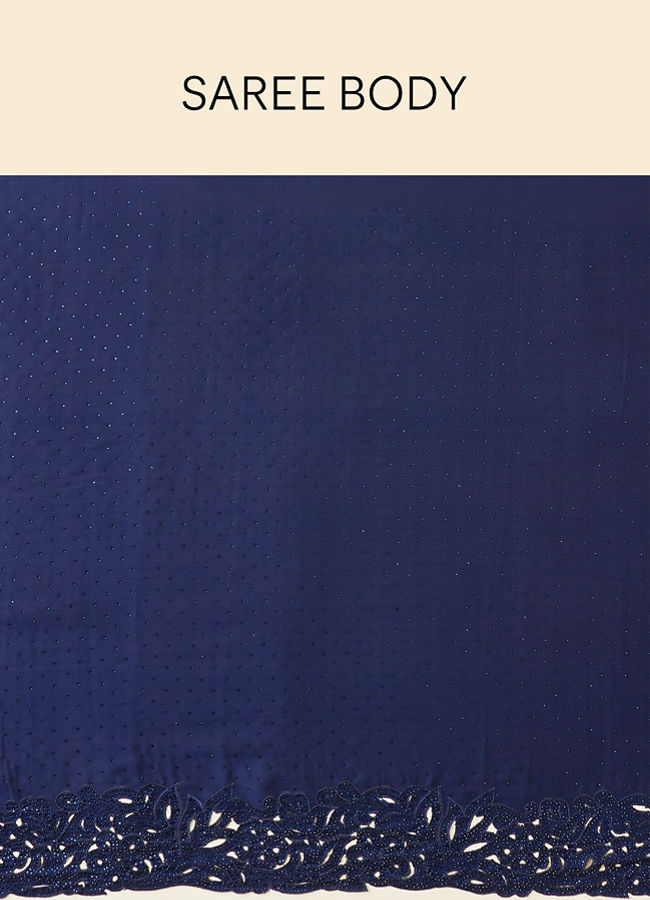 Mohey Women Indigo Blue Stone Work Saree
