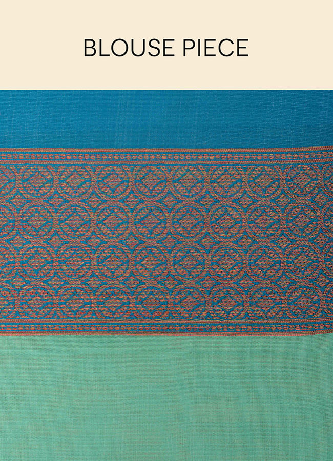 Mohey Women Teal Blue Bel Buti Patterned Saree