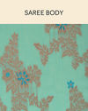Mohey Women Teal Blue Bel Buti Patterned Saree
